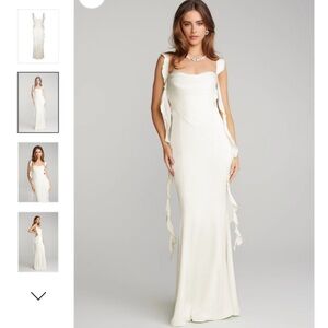 Nana Jacqueline Elegant White Backless Dress